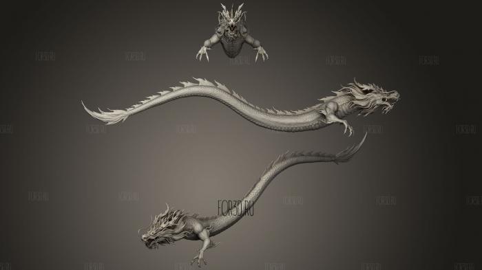 Chinese Dragon Zbrush Sculpt stl model for CNC