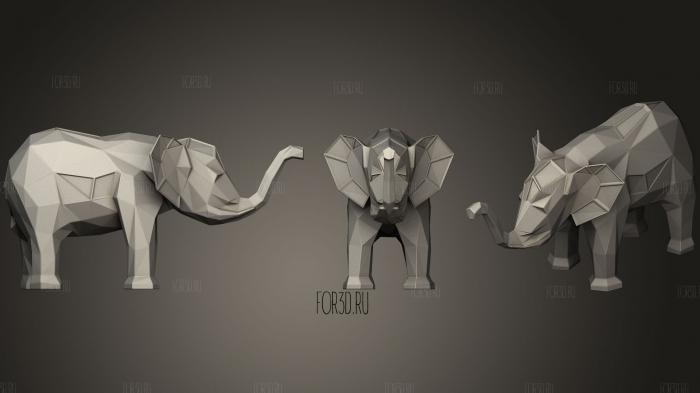 Семейство слонов Параметрическое 3 3d stl модель для ЧПУ