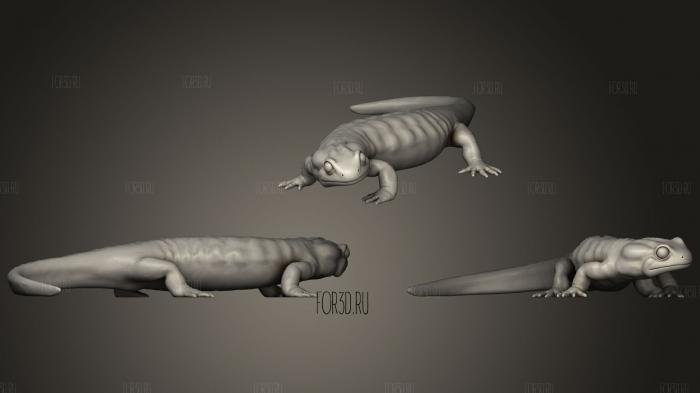 Fire Salamander With Terrain stl model for CNC