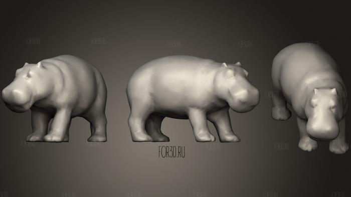 Hippo And Low Poly Figure stl model for CNC