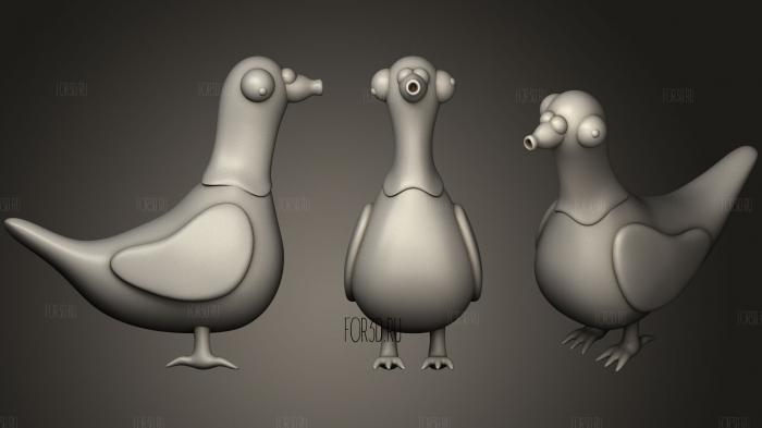 Kruuu!!   Dumb Pigeon Concept stl model for CNC