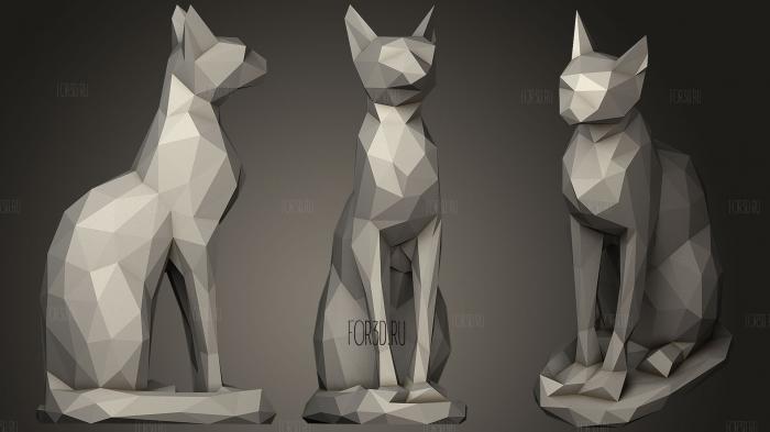 Low Polygon Egyptian Cat stl model for CNC