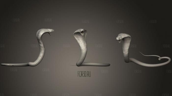 Realistic angry attack cobra stl model for CNC
