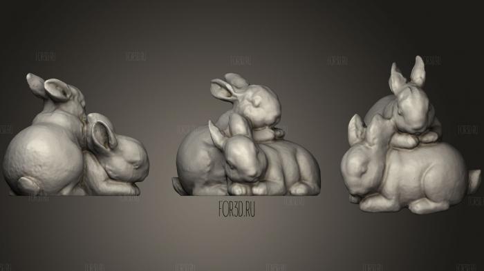 Scanned Rabbit Figure stl model for CNC