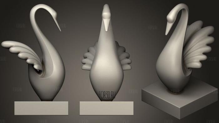 Sculpture Silver Swan stl model for CNC