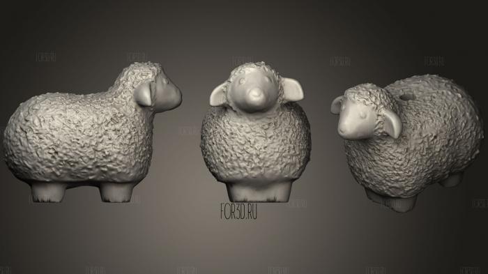 Wooly Sheep With Hole For A Pendent stl model for CNC