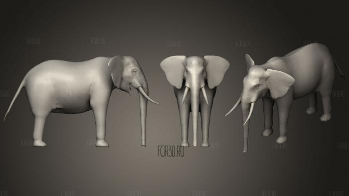 African Bush Elephant stl model for CNC