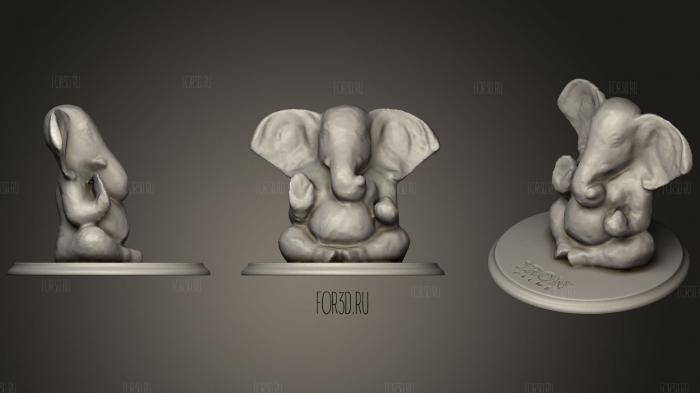 Bronze elephant sculpture stl model for CNC