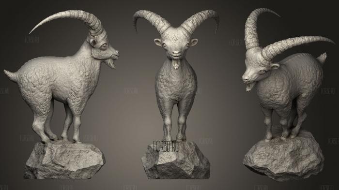 Goat On Stone Hollowed stl model for CNC