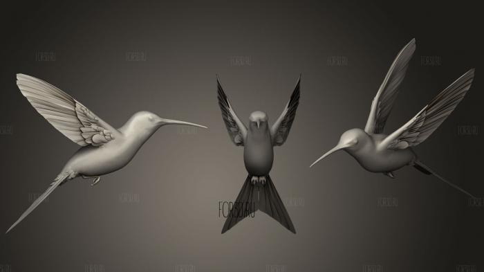 Swallow tailed Hummingbird stl model for CNC