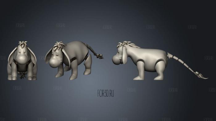 Articulated eeyore winnie the pooh stl model for CNC