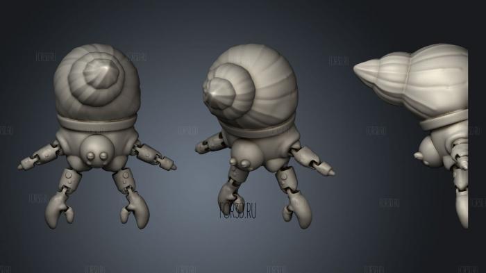 Articulated Hermit Crab stl model for CNC