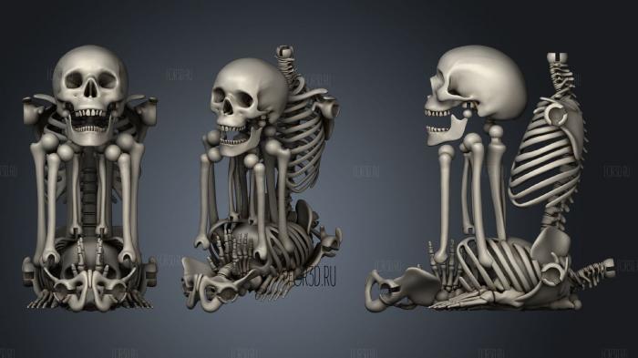 Articulated Skeleton stl model for CNC