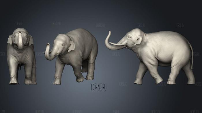 Asian elephant 2 stl model for CNC