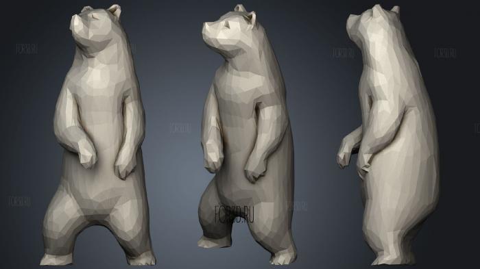 Медвежий Лоуполи 3d stl модель для ЧПУ
