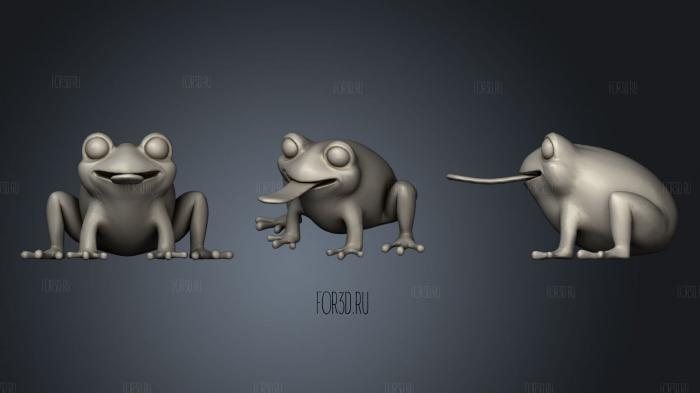 Cartoon Red legged Frog stl model for CNC
