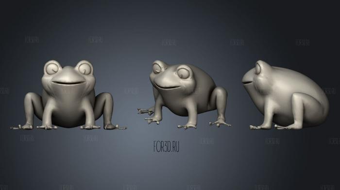 Cartoon Yellow banded Frog stl model for CNC