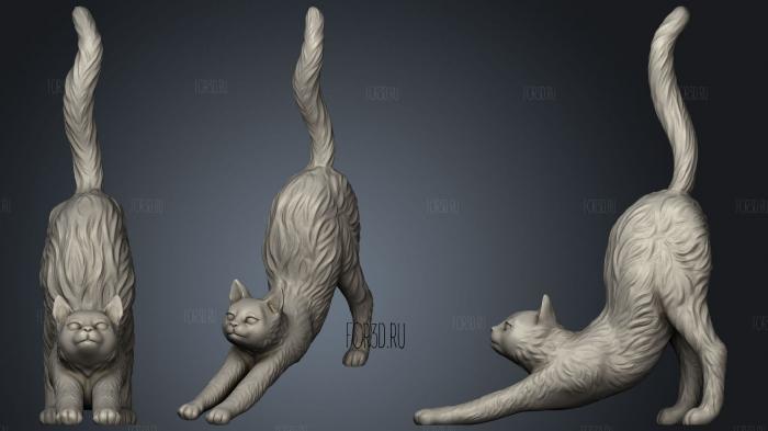 Cat stretching stl model for CNC