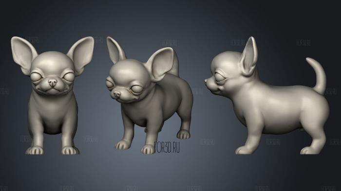 Cute Puppy Chihuahua dog stl model for CNC
