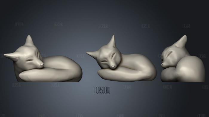Cute Sleeping Fox 3d stl модель для ЧПУ