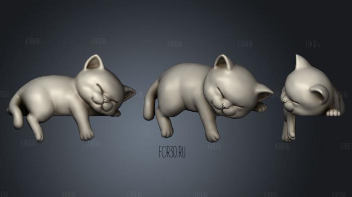 Cute Sleepy Kitten stl model for CNC