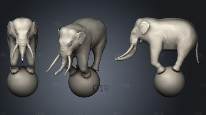 Circus Elephant stl model for CNC