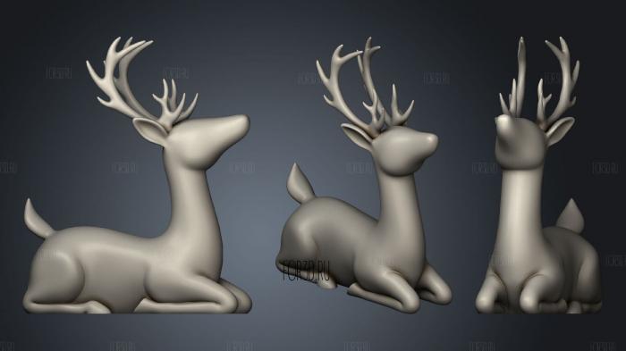 Deer Laying Down stl model for CNC