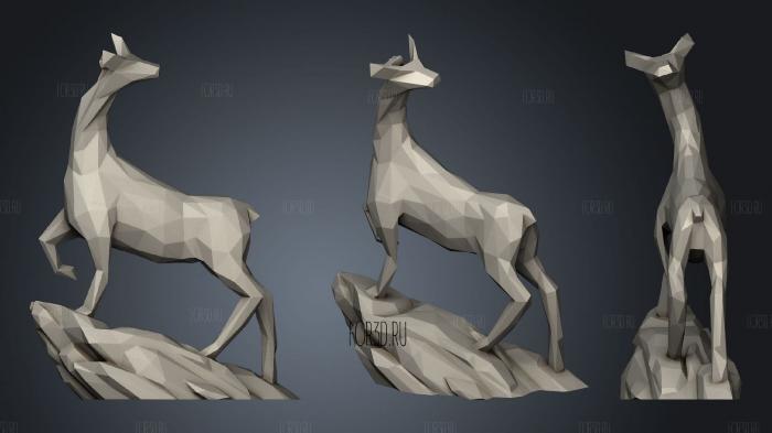 Deer Sculpture stl model for CNC