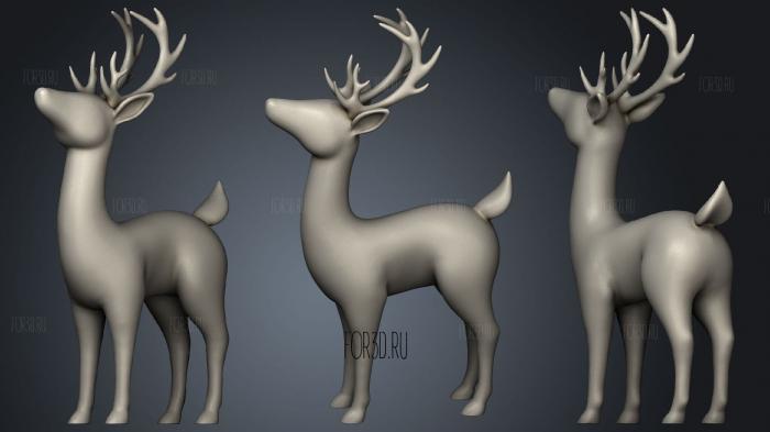 Deer Standing stl model for CNC