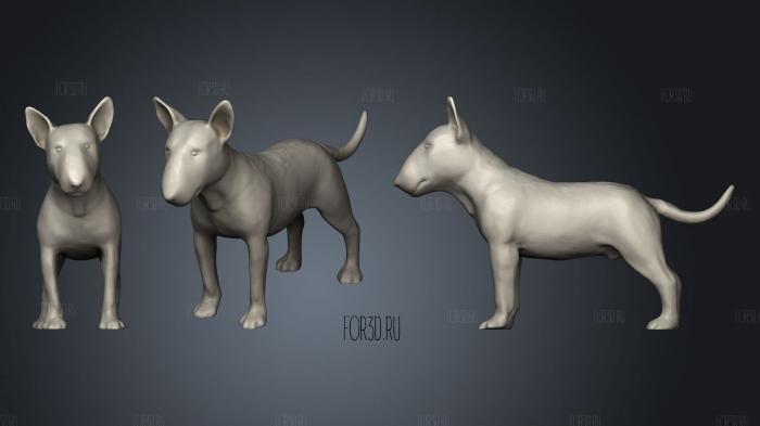 Dog bull terrier stl model for CNC