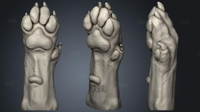 Dog Paw 75 stl model for CNC