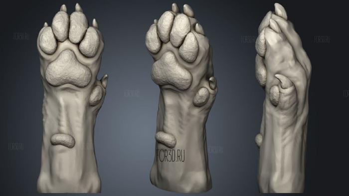 Dog Paw 159 stl model for CNC