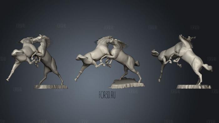 Fighting horses 3d stl модель для ЧПУ