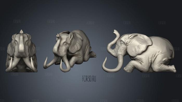 Figurine of Wondrous Power Marble Elephant 3d stl модель для ЧПУ