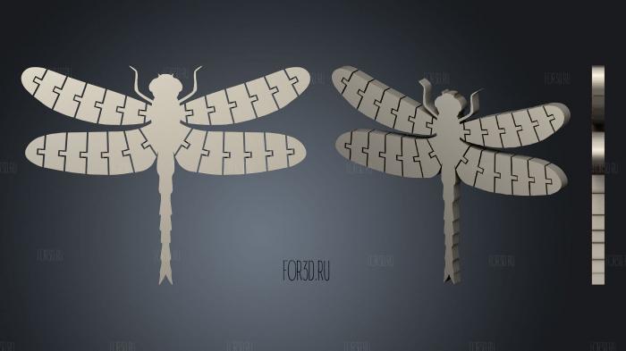 Flexi Dragonfly Remix stl model for CNC