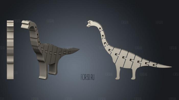 Flexy Brachiosaurus stl model for CNC