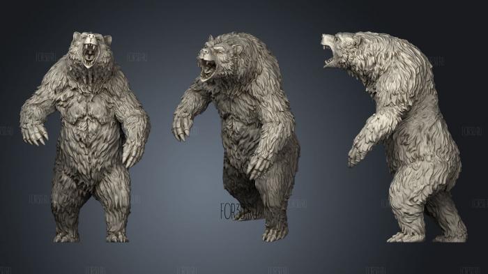Grizzly Bear Angry (Large) 2 stl model for CNC