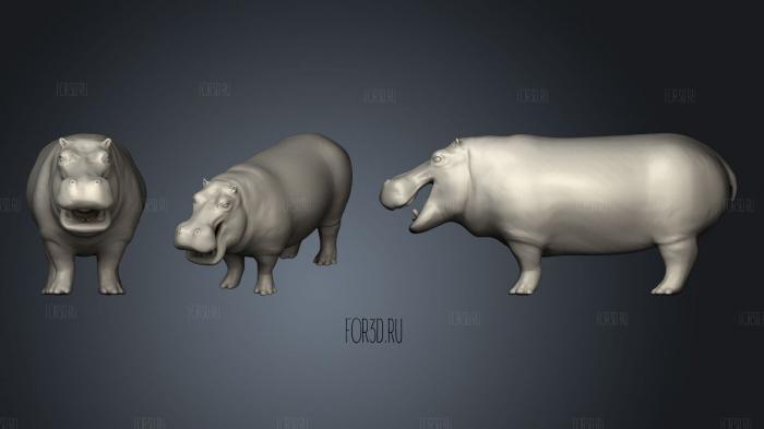 Hippopotamus Game Ready 3d stl модель для ЧПУ