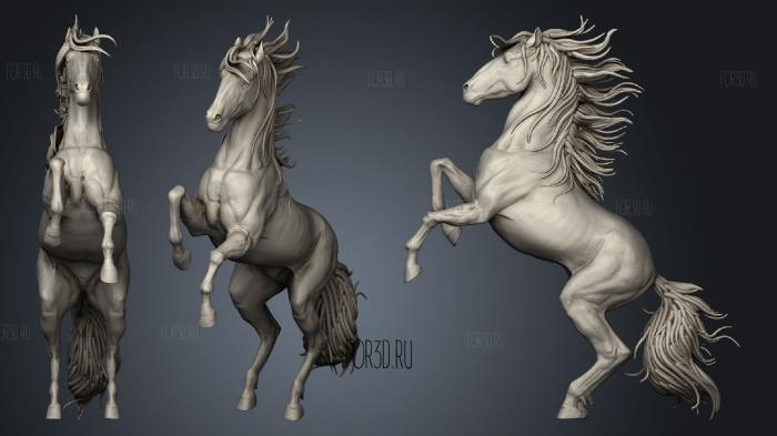Horse in pose stl model for CNC