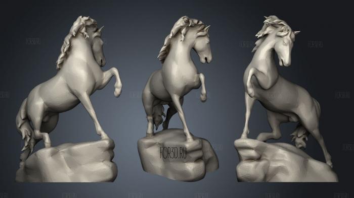 Horse on the rock stl model for CNC