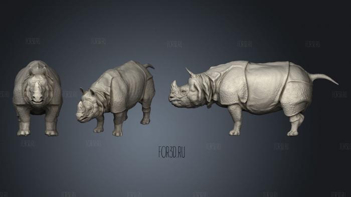 Indian Rhinoceros Sculpt stl model for CNC