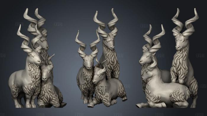 Ivory Goats stl model for CNC