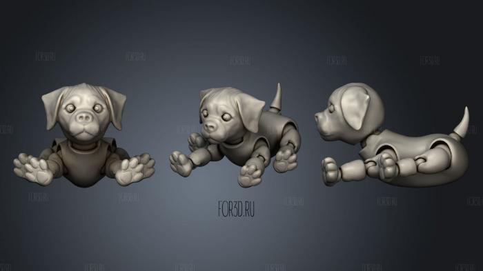 Jointed dog laying down reduced fixed 3d stl модель для ЧПУ