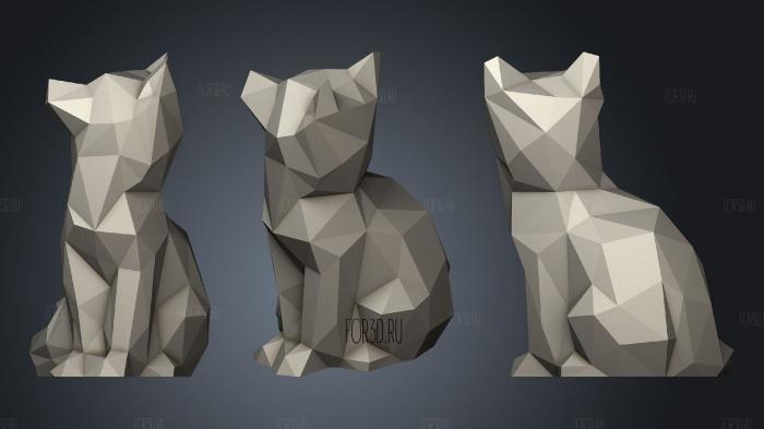 Low Poly Fox (Looking Up) stl model for CNC