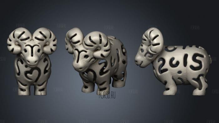 Lucky Sheep Year stl model for CNC