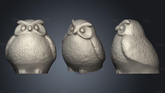 Owl Statue 1 stl model for CNC