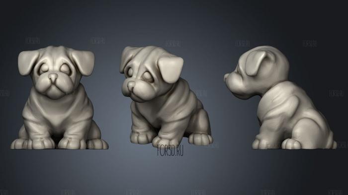 A small wrinkled dog stl model for CNC