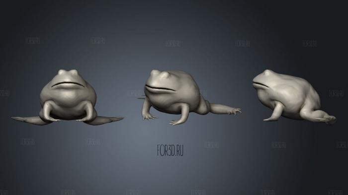 Pixie Frog Game Ready stl model for CNC