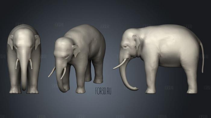 Riged Asian Elephant stl model for CNC