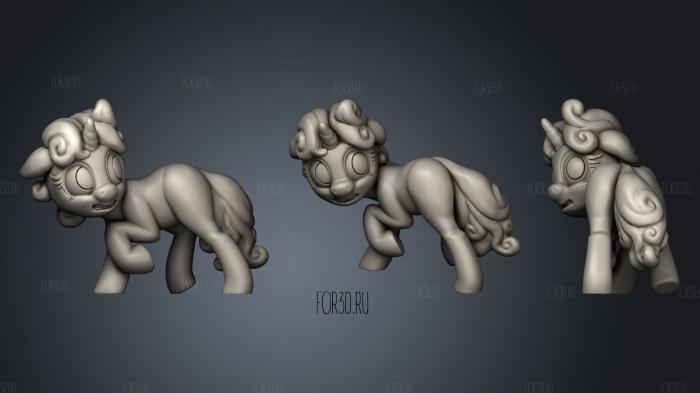 Scared Sweetie Belle stl model for CNC